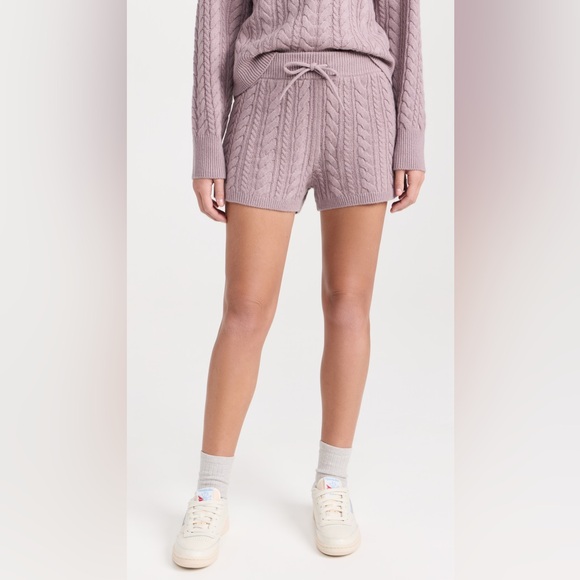 Sweaty Betty Pants - SWEATY BETTY Cable Recycled Cashmere Blend Knitted Shorts Dusty Pink Size Small